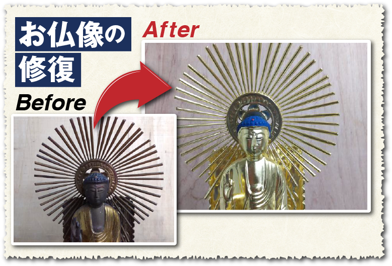 お仏像の修復